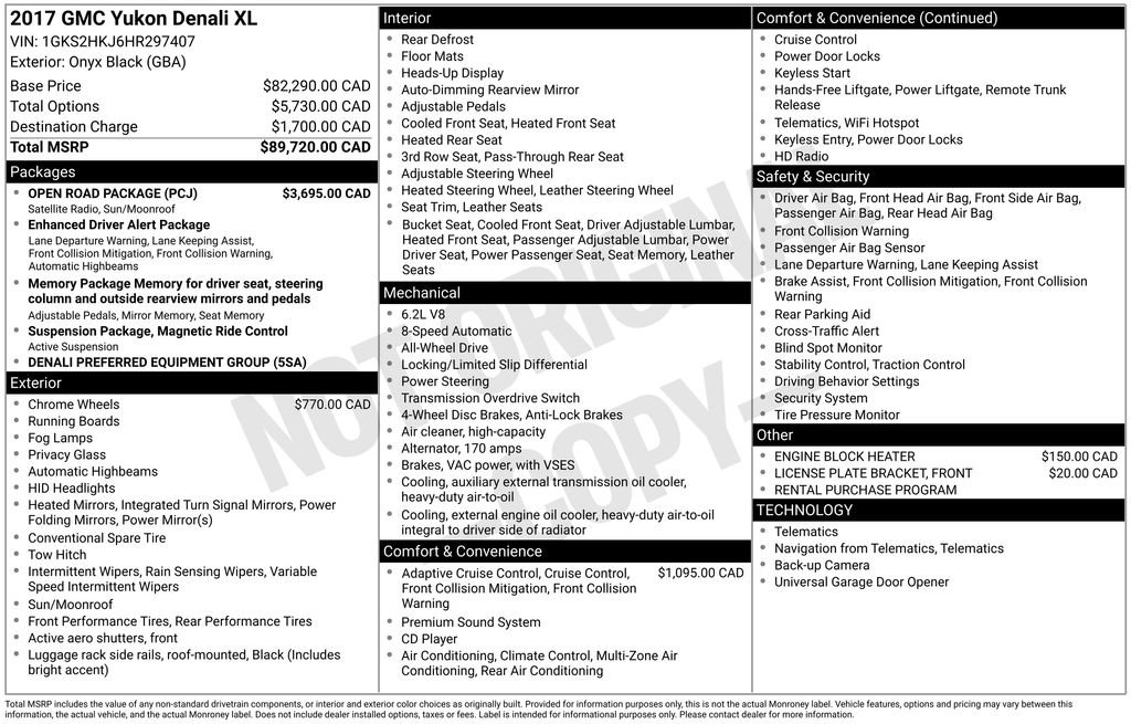 Used 2017 GMC Yukon XL Denali w/ Open Road Package image 52