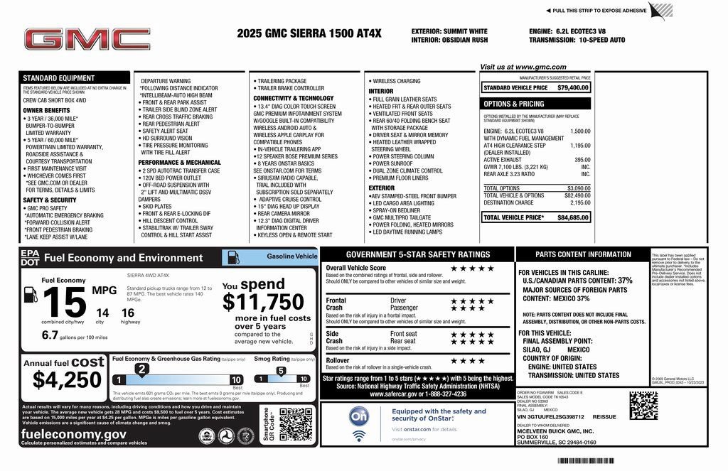 New 2025 GMC Sierra 1500 AT4X AWD/4WD image 4