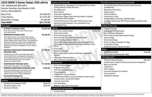 Certified 2025 BMW 330i xDrive 330i xDrive w/ M Sport Package image 6