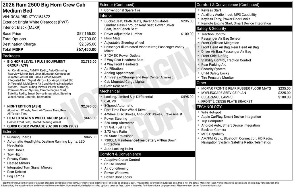New 2026 RAM 2500 Big Horn AWD/4WD image 28