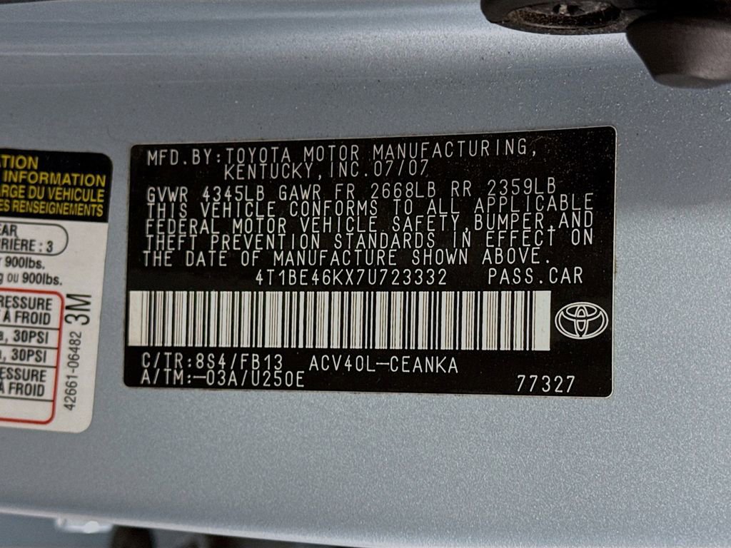 Used 2007 Toyota Camry LE FWD image 28