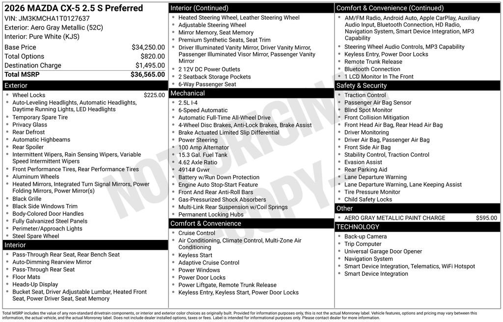 New 2026 MAZDA CX-5 Preferred AWD/4WD image 11