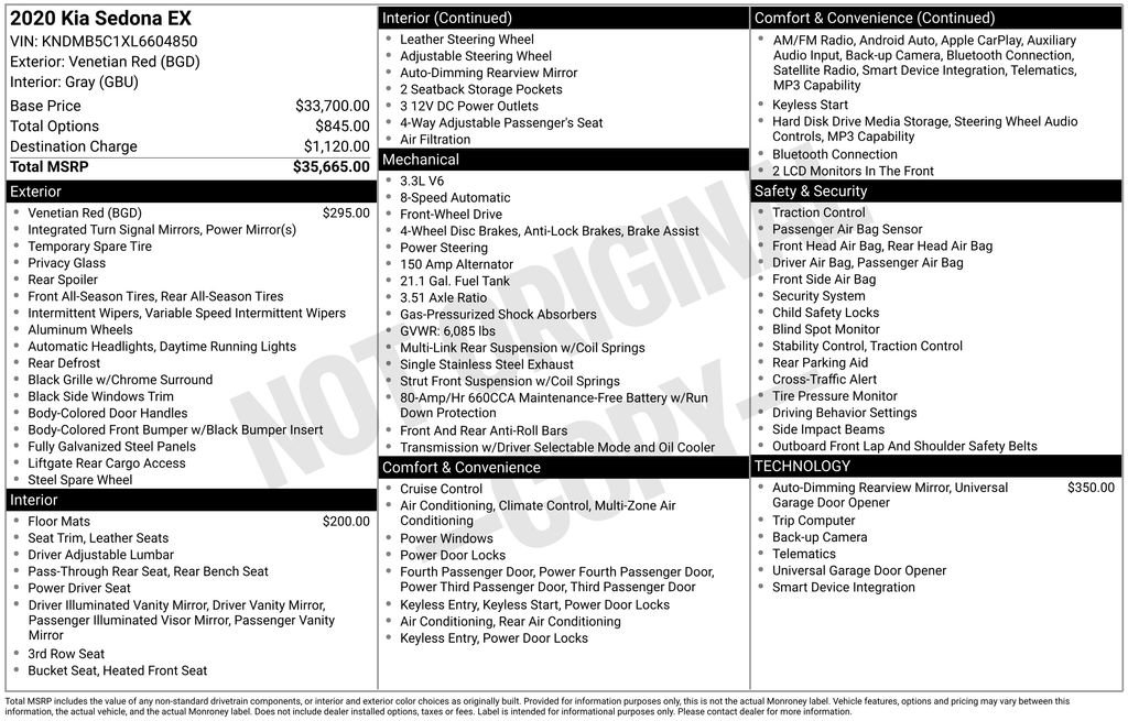 Used 2020 Kia Sedona EX image 11