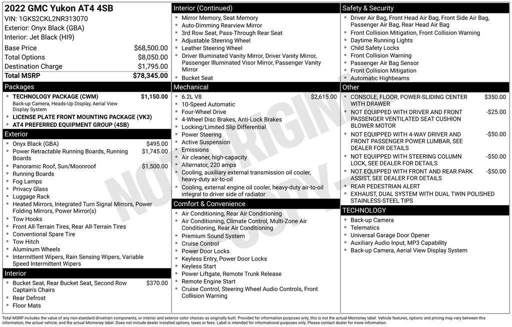 Used 2022 GMC Yukon AT4 w/ Technology Package image 2