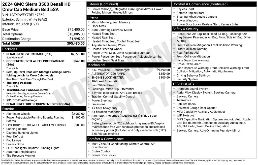 Used 2024 GMC Sierra 3500 Denali w/ Denali Reserve Package AWD/4WD image 13