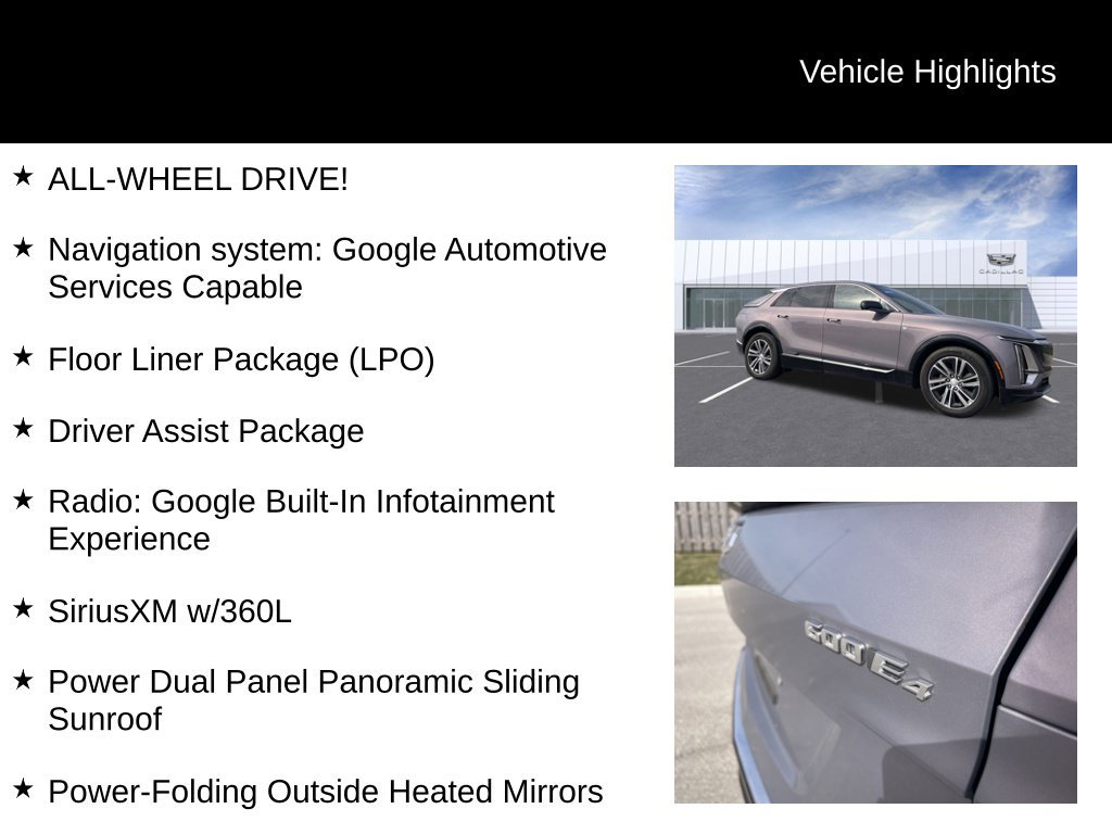 Certified 2024 Cadillac Lyriq Luxury w/ LPO, Floor Liner Package AWD/4WD image 10