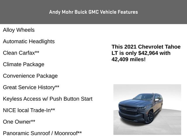 Used 2021 Chevrolet Tahoe LT w/ LT Signature Package AWD/4WD image 8