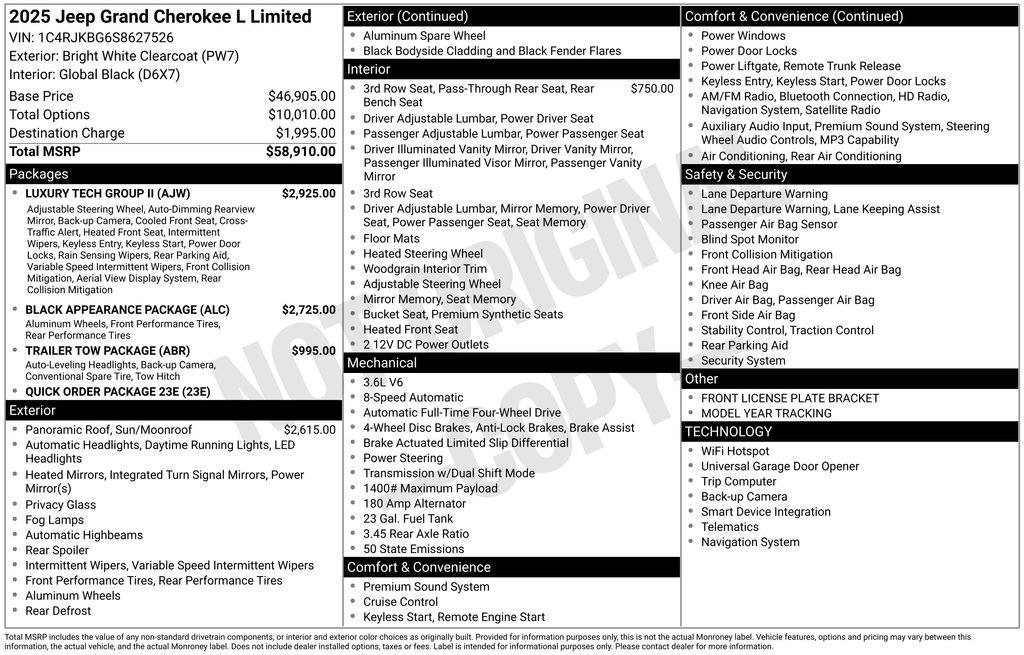 Certified 2025 Jeep Grand Cherokee L Limited w/ Luxury Tech Group II image 7