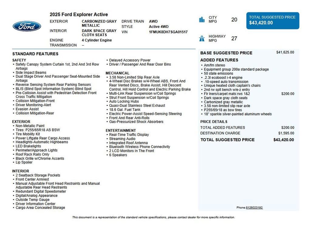 Used 2025 Ford Explorer Active image 37