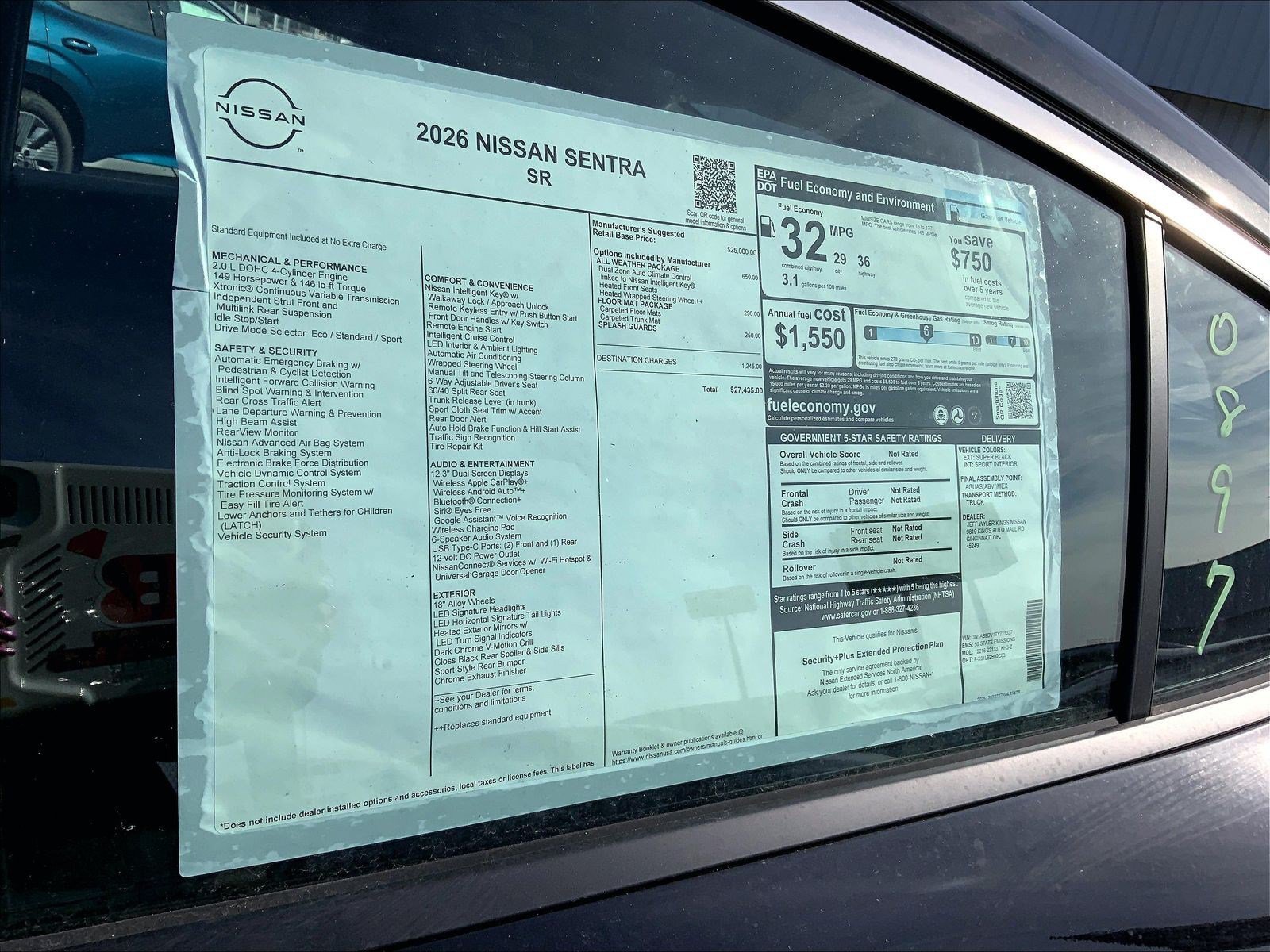 New 2026 Nissan Sentra SR w/ SR All Weather Package FWD image 15