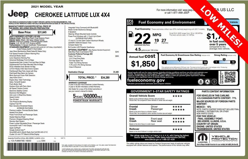 Used 2021 Jeep Cherokee Latitude Lux w/ Trailer Tow Group image 25