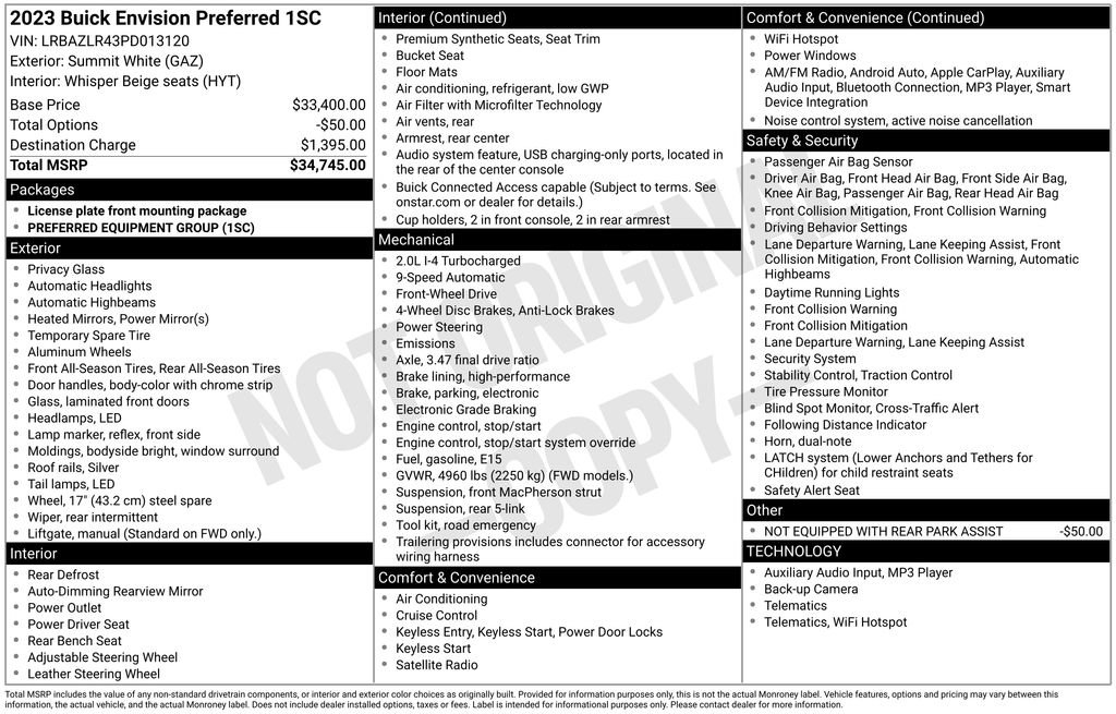 Used 2023 Buick Envision Preferred image 38