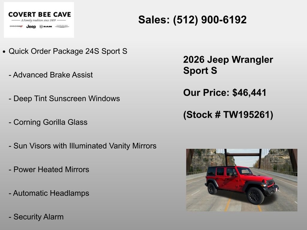 New 2026 Jeep Wrangler Unlimited Sport AWD/4WD image 6