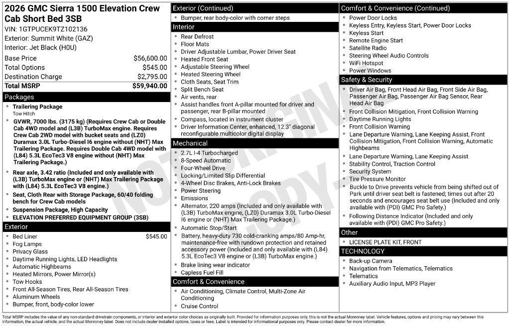 Certified 2026 GMC Sierra 1500 Elevation AWD/4WD image 3