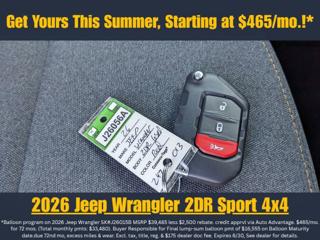 New 2026 Jeep Wrangler Sport AWD/4WD image 32