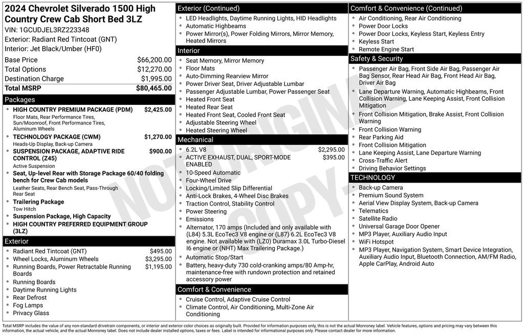 Used 2024 Chevrolet Silverado 1500 High Country w/ High Country Premium Package AWD/4WD image 6