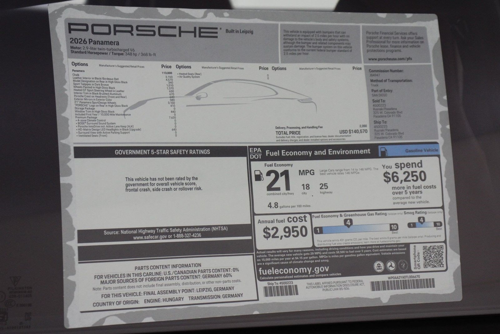 New 2026 Porsche Panamera RWD image 25