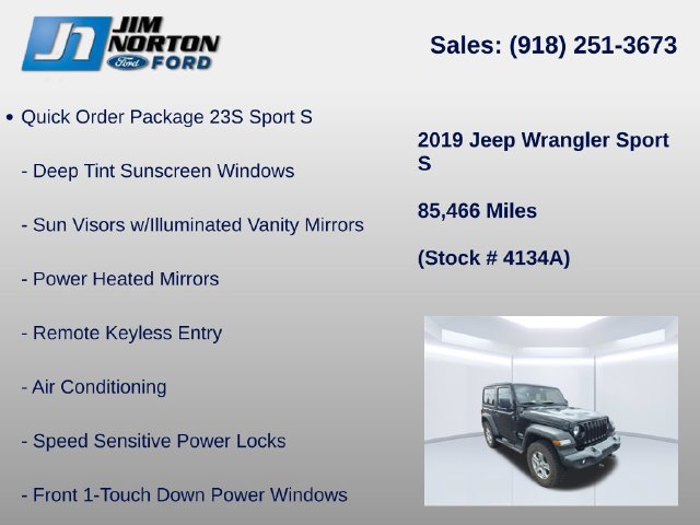 Used 2019 Jeep Wrangler Sport AWD/4WD image 8