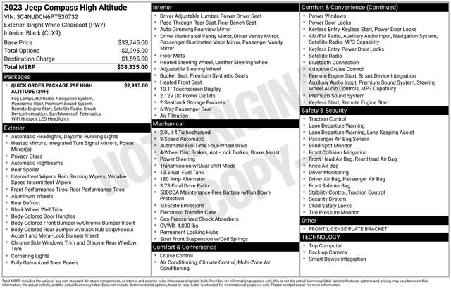 Used 2023 Jeep Compass High Altitude image 20