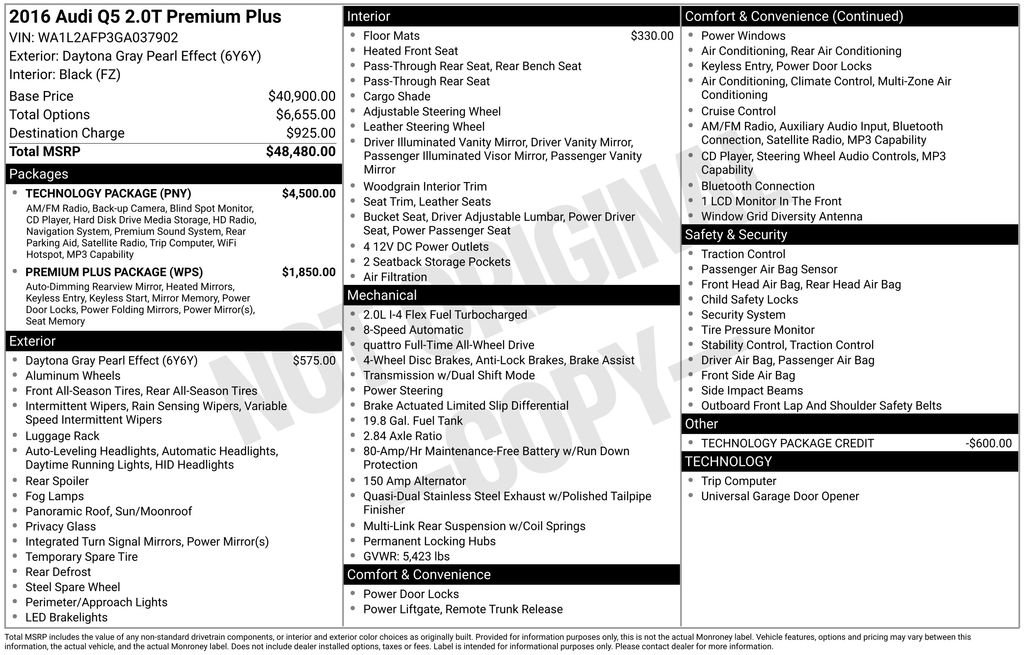 Used 2016 Audi Q5 2.0T Premium Plus w/ Technology Package image 29