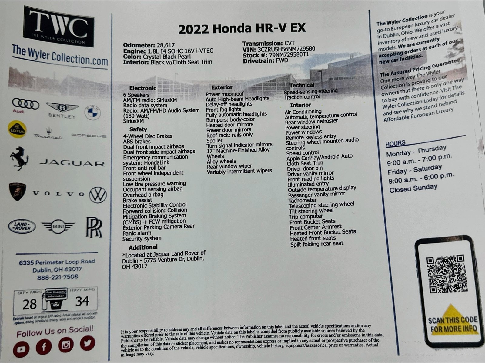 Used 2022 Honda HR-V EX image 48