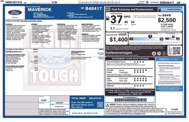 New 2025 Ford Maverick XL w/ Equipment Group 101A image 4