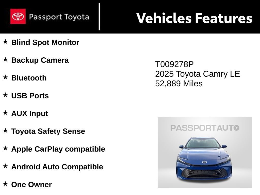 Used 2025 Toyota Camry LE FWD image 9