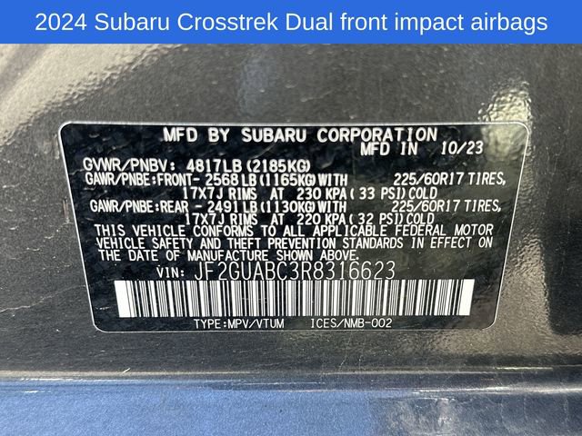 Certified 2024 Subaru Crosstrek 2.0i AWD/4WD image 19