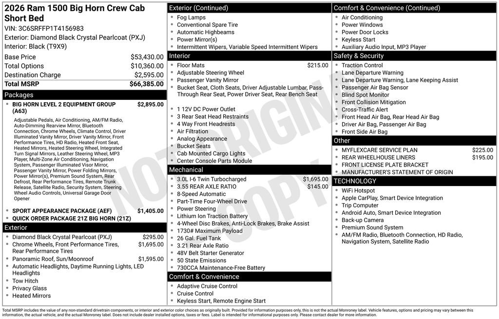 New 2026 RAM 1500 Big Horn AWD/4WD image 4