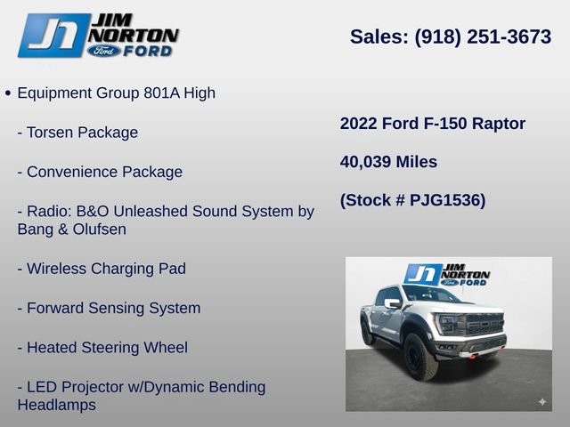 Used 2022 Ford F150 Raptor w/ Equipment Group 801A High image 15
