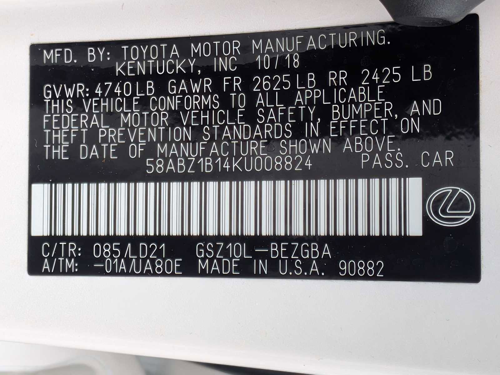 Used 2019 Lexus ES 350 w/ Premium Package image 38