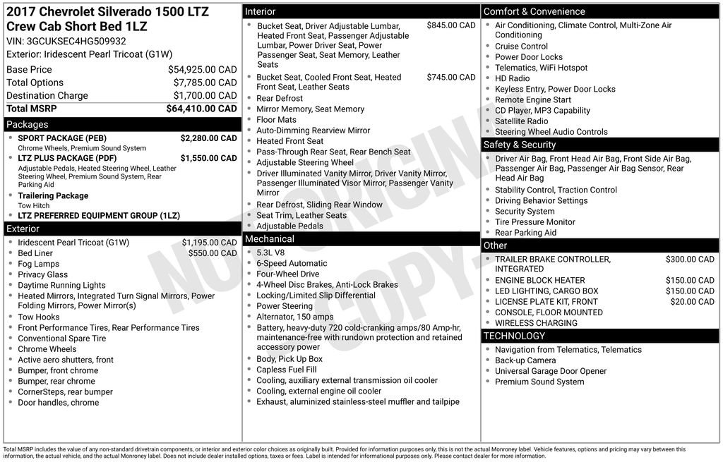 Used 2017 Chevrolet Silverado 1500 LTZ w/ Sport Package AWD/4WD image 36