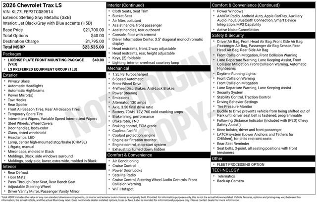 New 2026 Chevrolet Trax LS image 5