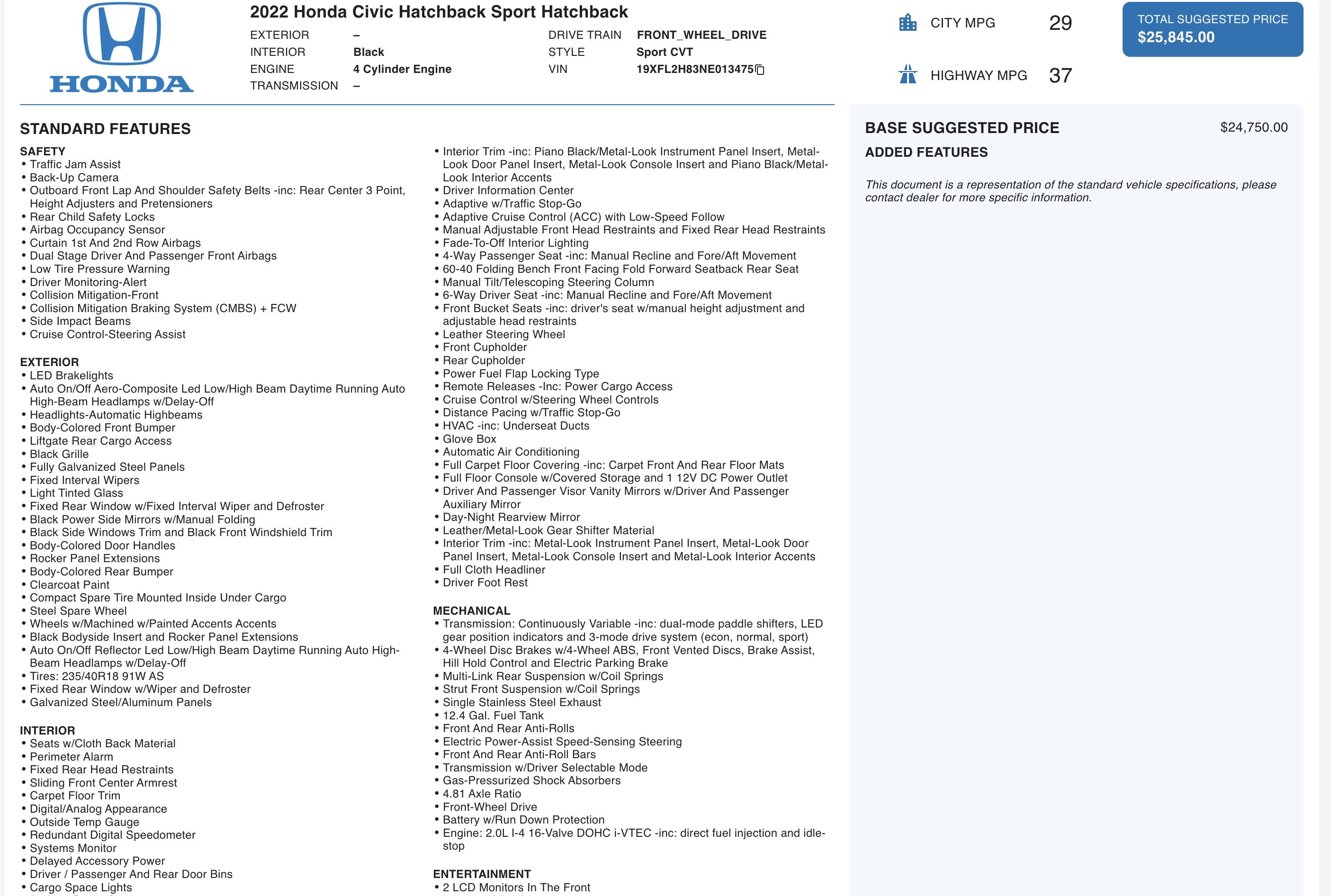 Used 2022 Honda Civic Sport image 5