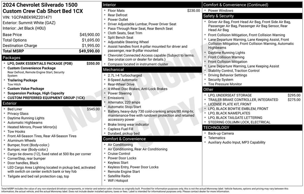 Used 2024 Chevrolet Silverado 1500 Custom w/ LPO, Dark Essentials Package RWD image 20