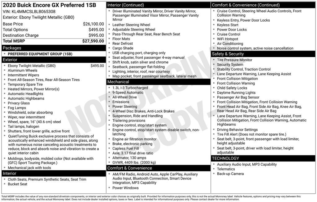 Used 2020 Buick Encore GX Preferred image 30