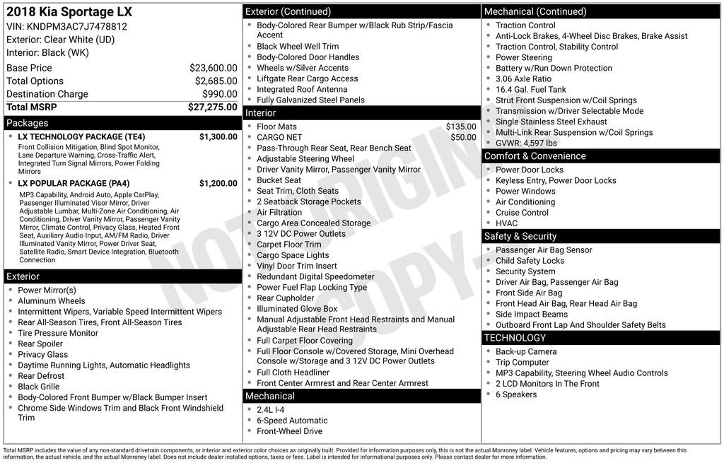 Used 2018 Kia Sportage LX w/ LX Technology Package FWD image 4