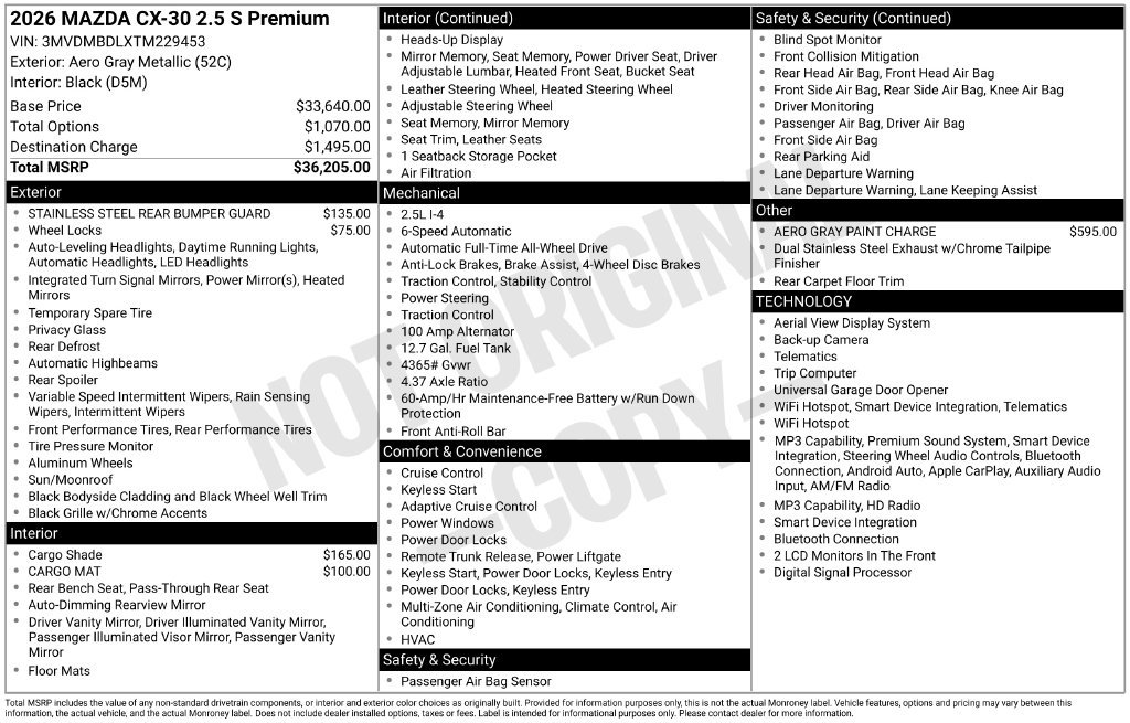 New 2026 MAZDA CX-30 AWD 2.5 S w/ Premium Package image 3