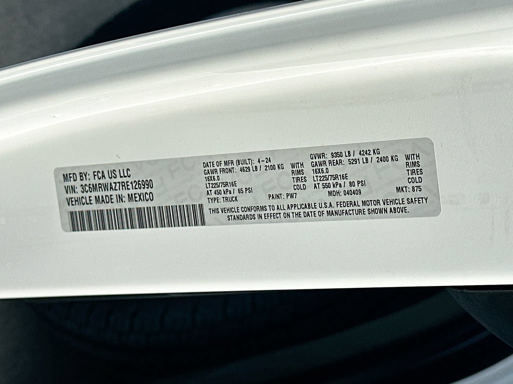 Used 2024 RAM ProMaster 3500 w/ Delivery Van Package FWD image 7
