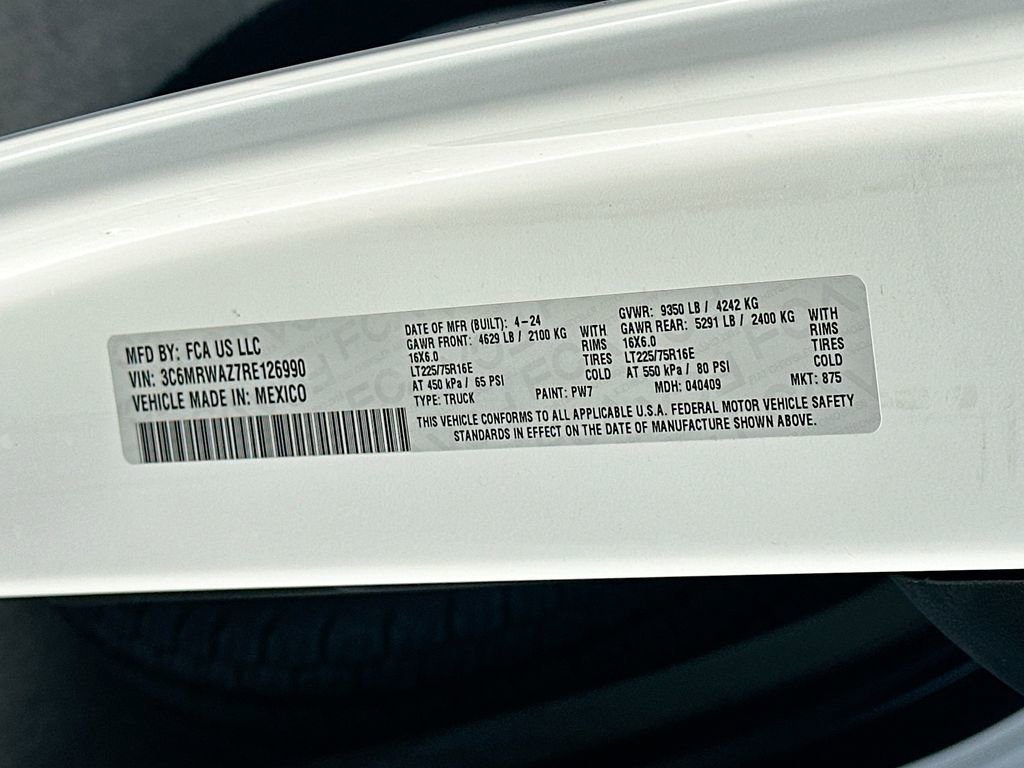 Used 2024 RAM ProMaster 3500 w/ Delivery Van Package image 7