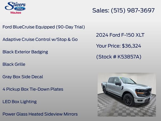 Used 2024 Ford F150 XLT w/ Equipment Group 302A MID AWD/4WD image 34