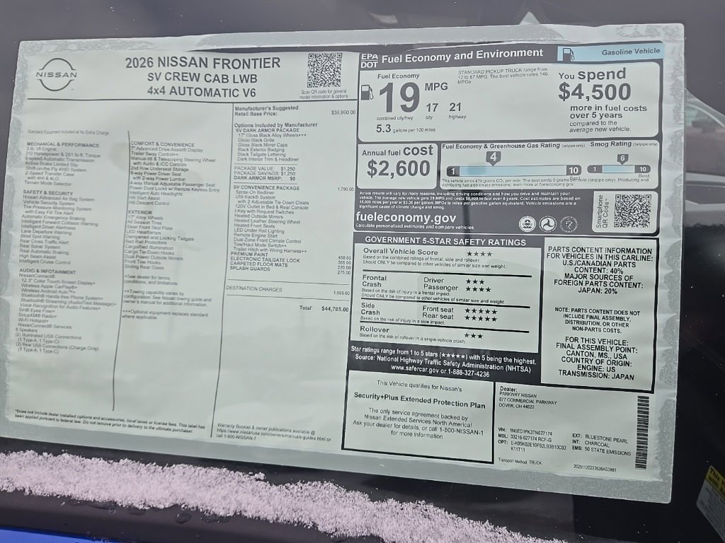 New 2026 Nissan Frontier SV image 38