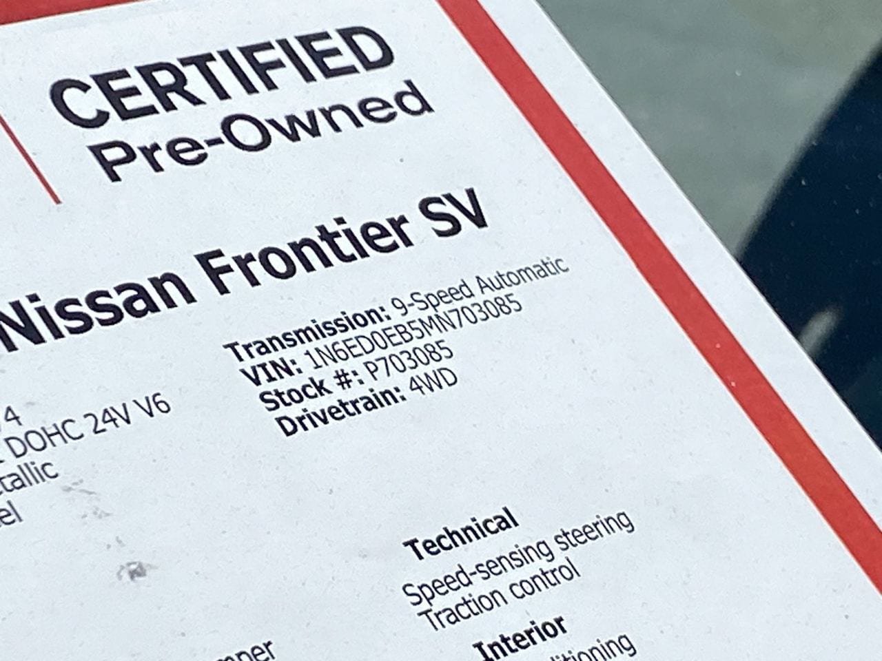 Certified 2021 Nissan Frontier SV w/ Midnight Edition Floor Mats AWD/4WD image 35