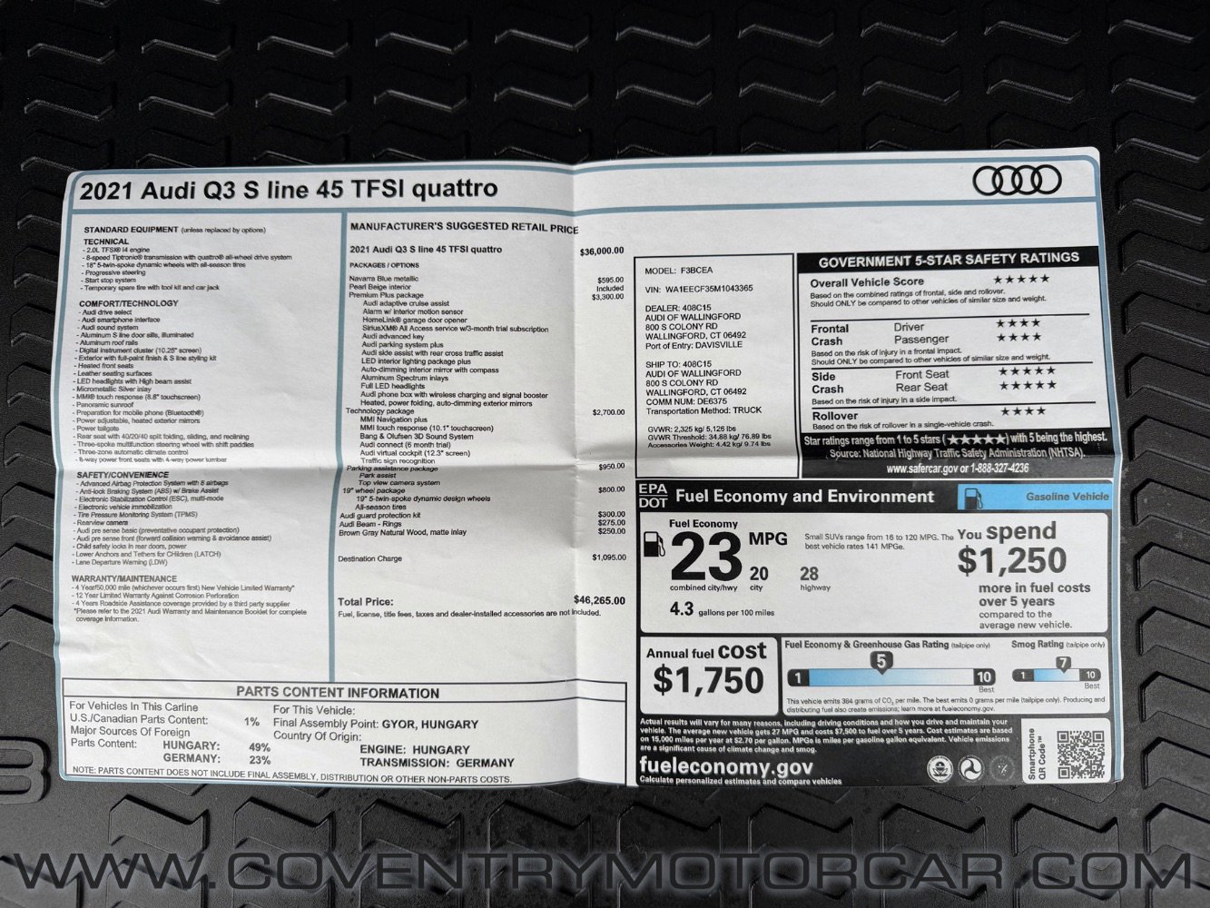 Used 2021 Audi Q3 2.0T Premium Plus w/ Premium Plus Package image 15