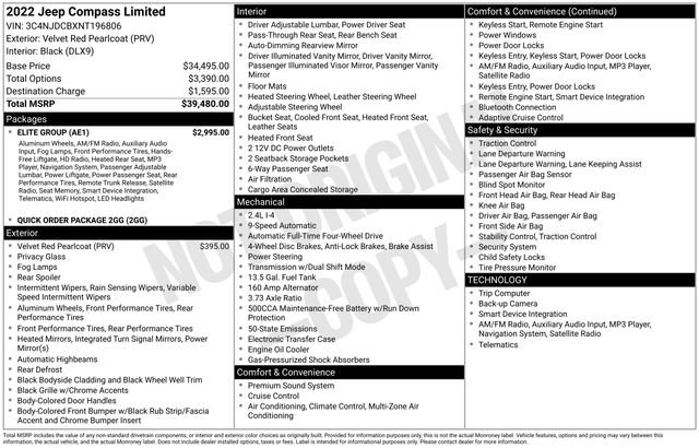 Used 2022 Jeep Compass Limited w/ Elite Group image 32