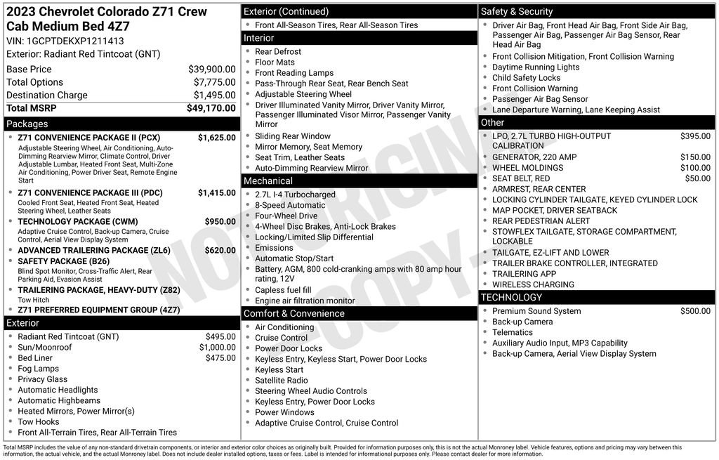 Used 2023 Chevrolet Colorado Z71 w/ Z71 Convenience Package 2 image 3