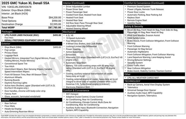 Used 2025 GMC Yukon XL Denali w/ LPO, Floor Liner Package AWD/4WD image 5