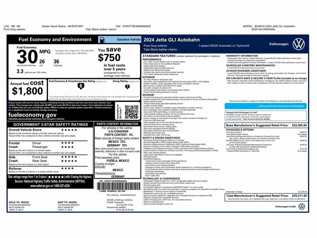 Used 2024 Volkswagen Jetta GLI Autobahn image 2