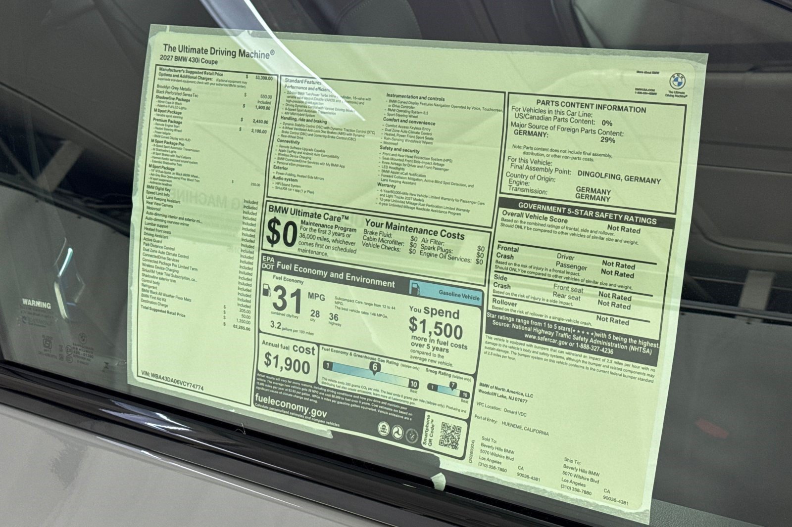 New 2027 BMW 430i Coupe w/ M Sport Package RWD image 29