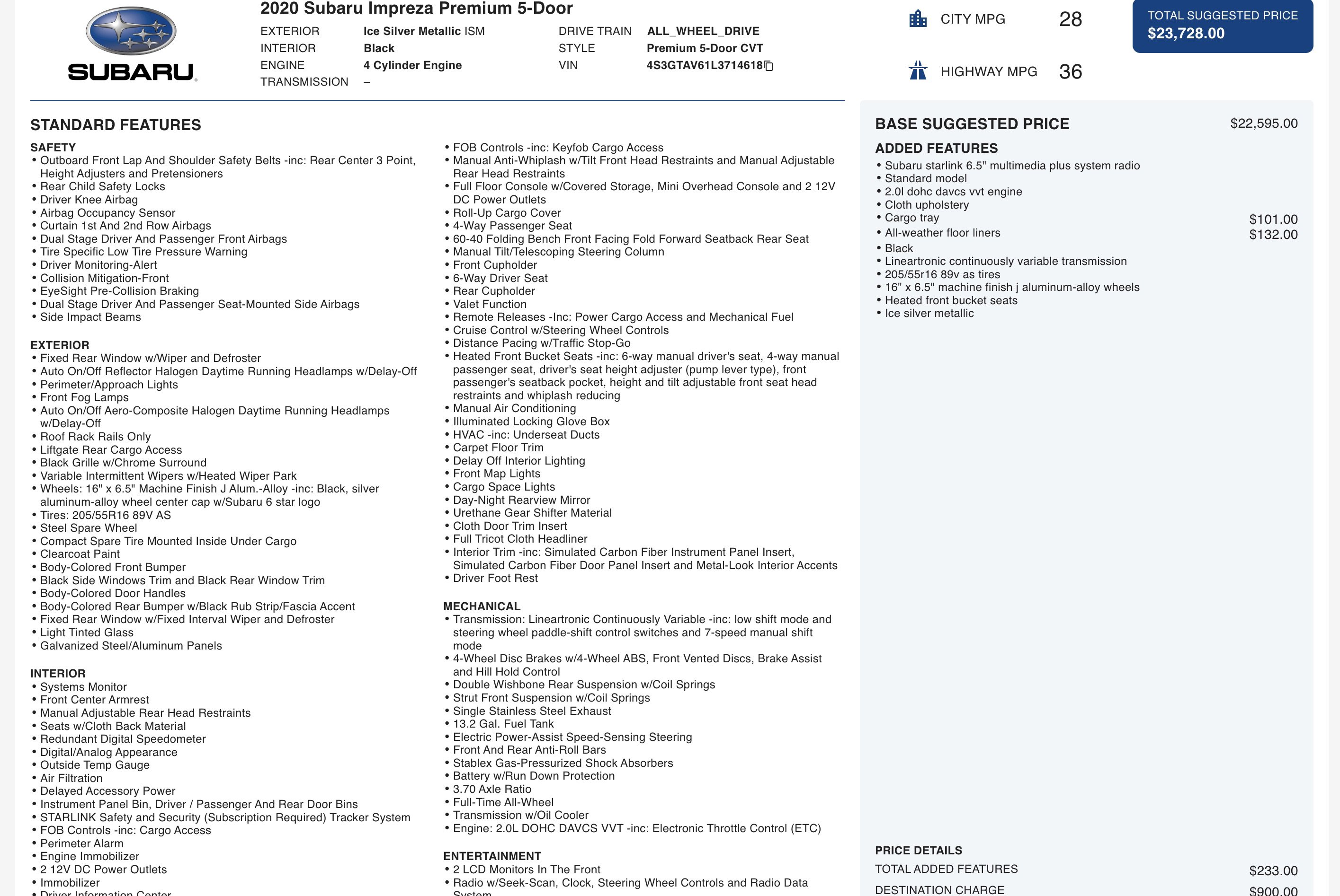 Used 2020 Subaru Impreza Premium image 5